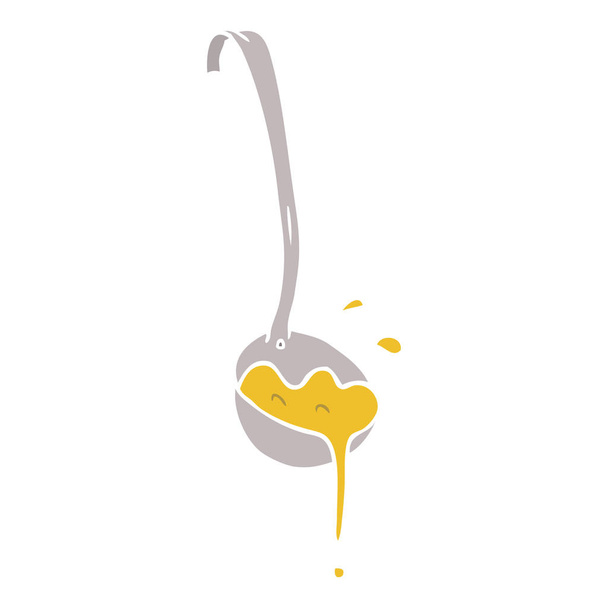 flat color style cartoon ladle of soup - Vector, Image