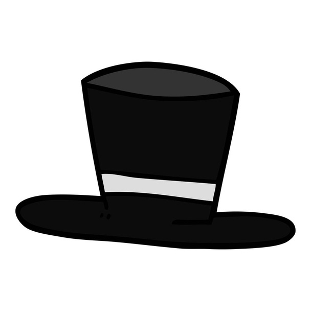 cartoon doodle top hat - Vektor, obrázek