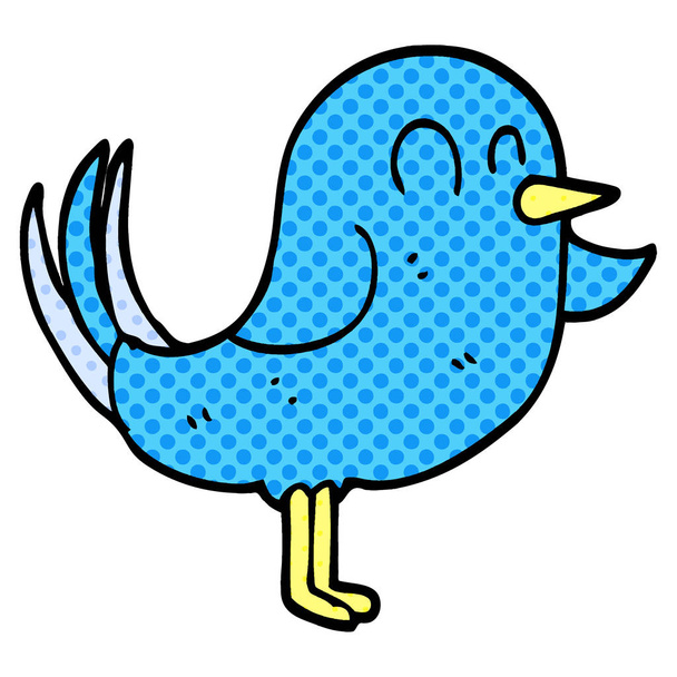 cartoon doodle bird pointing - ベクター画像