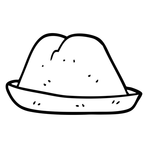 line drawing cartoon hat - Vector, Image