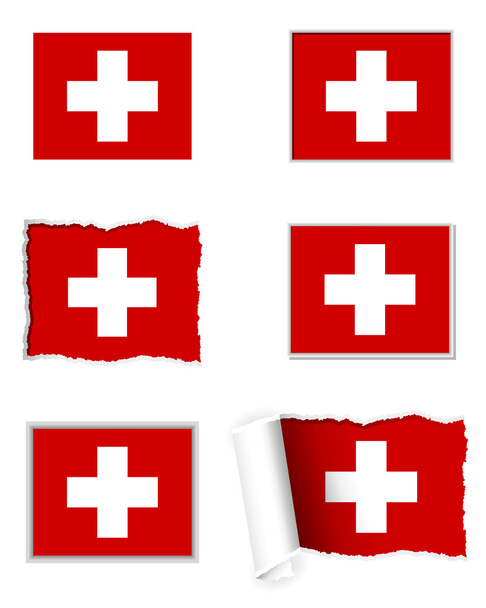 Switzerland flag set - Vector, Image