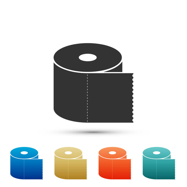 Toilet paper roll icon isolated on white background. Set elements in colored icons. Flat design. Vector Illustration - Vector, Image