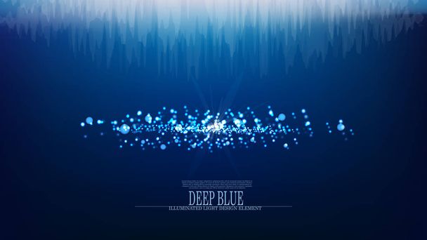 Vector abstract jewel underwater background, deep blue - Вектор, зображення