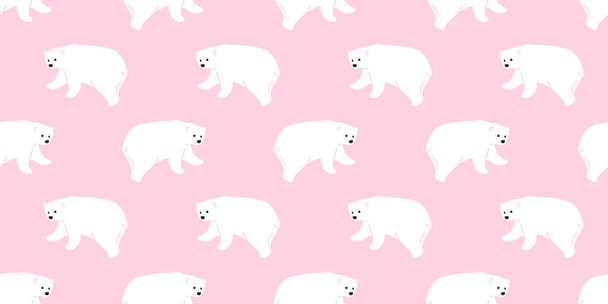 bear seamless polar bear vector pattern panda teddy scarf isolated tile background cartoon illustration repeat wallpaper - Vettoriali, immagini