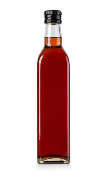 BALSAMIC VINEGAR glass bottle isolated on white with clipping path - Photo, Image