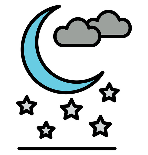 Cold Night Isolated Vector Icon that can be easily modified or edit - Vector, Image