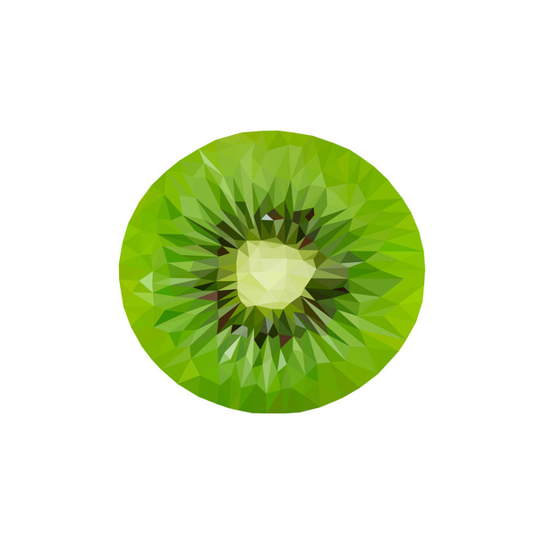 Kiwi ovoce vektorové ikony. Realistické vektor zralé zelené. Low Poly, vyberte styl mnohoúhelníku. - Vektor, obrázek