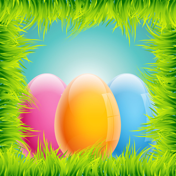 Цветные пасхальные яйца - Вектор,изображение