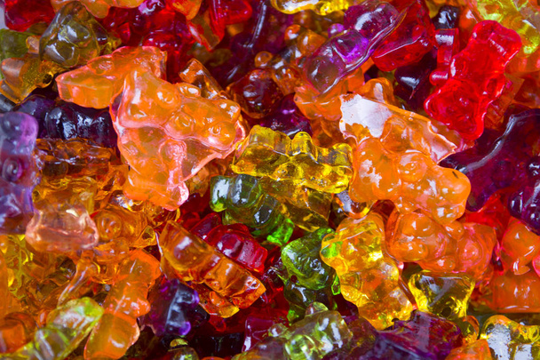 Sweet Sugar Gummy Candy on the Street Market Shop Table, Вибірковий фокус з невеликою глибиною різкості
 - Фото, зображення
