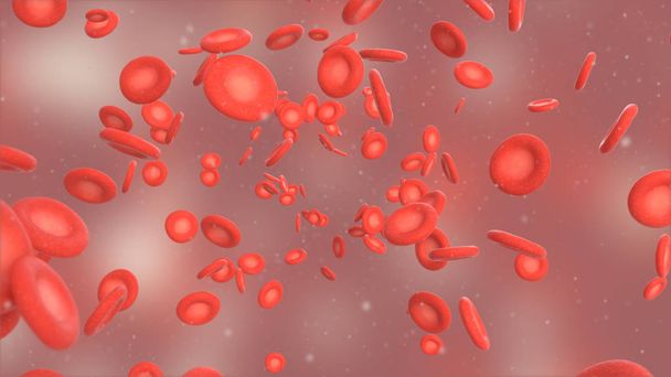 kırmızı kan hücre 3D çizimi - Fotoğraf, Görsel