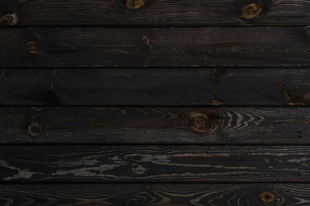dark natural wooden surface old desk texture background, wood planks grunge wall pattern top view - Fotó, kép