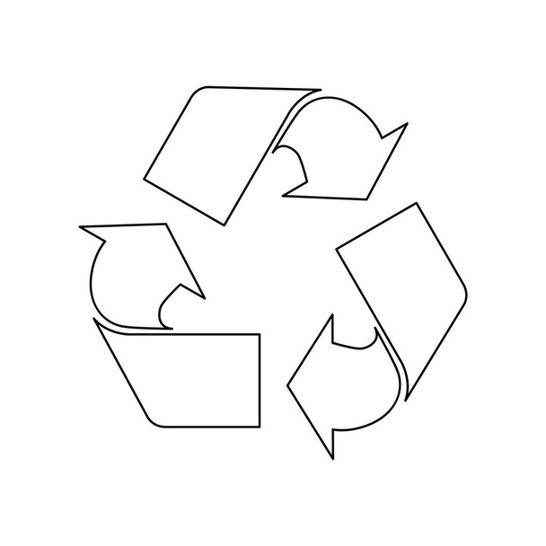 Zwarte recycle teken vector illustratie voering - Vector, afbeelding