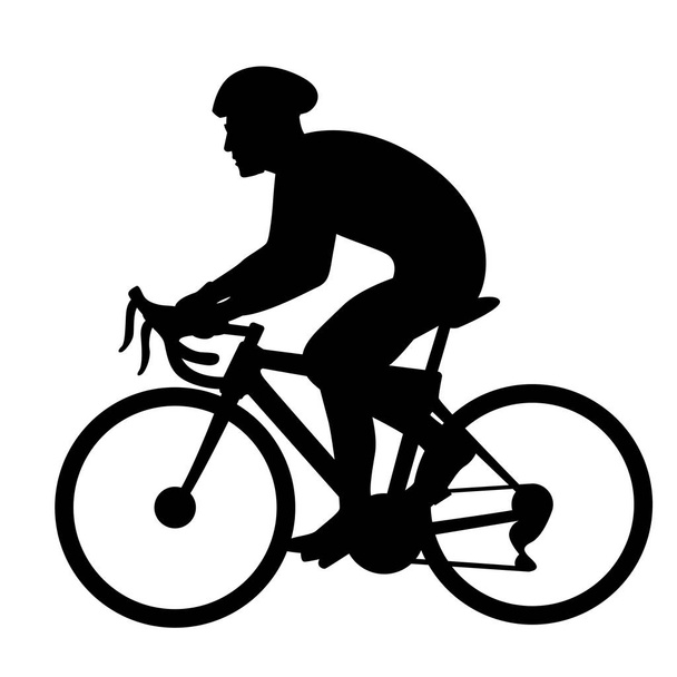 bicyclist vector illustration  black silhouette profile  - Vector, Imagen
