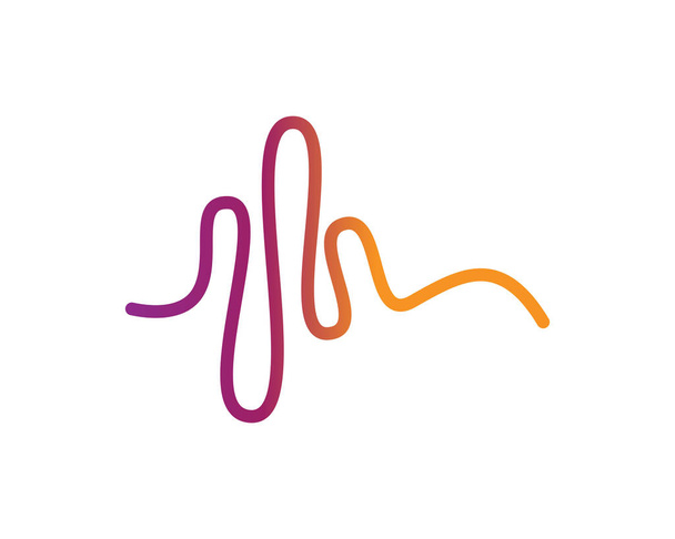 modello di icona vettoriale logo ilustrazione onda sonora - Vettoriali, immagini