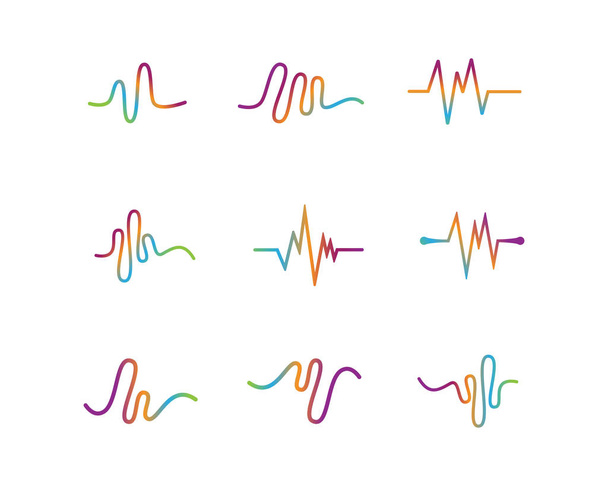 ilustración de onda de sonido logotipo vector icono plantilla - Vector, Imagen