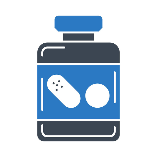 drugs jar flat icon isolated on white background, vector, illustration - Vector, Imagen