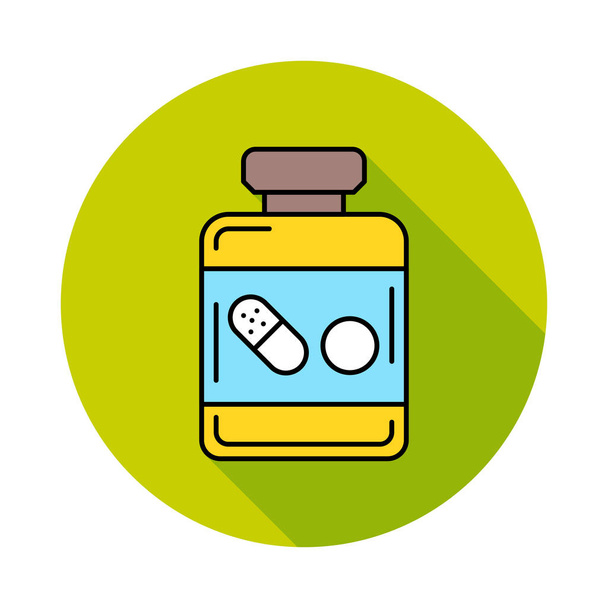 drugs jar flat icon isolated on white background, vector, illustration - Vecteur, image