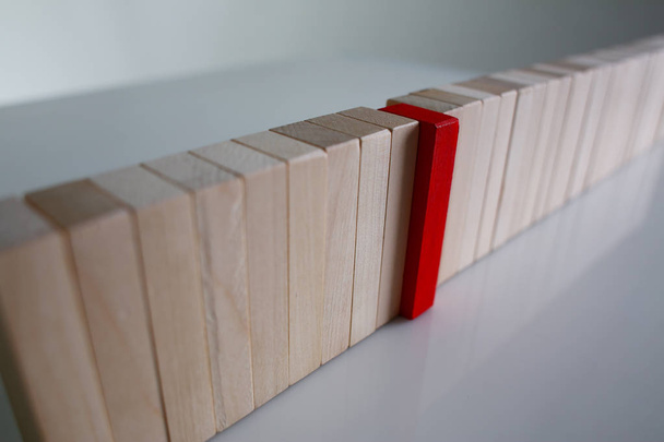 One red winner lottery wood block row - Valokuva, kuva