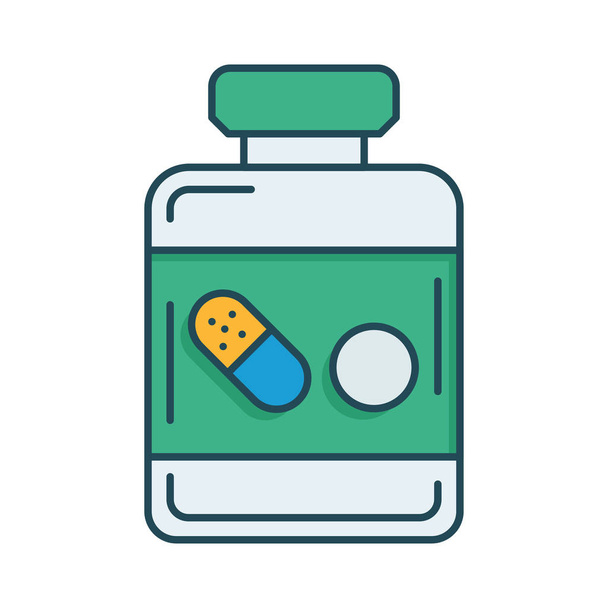 drugs jar flat icon isolated on white background, vector, illustration - Vettoriali, immagini