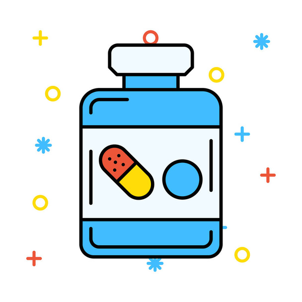pill bottle flat icon, vector, illustration - ベクター画像