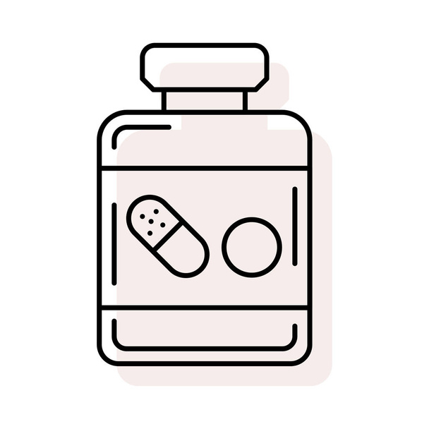 drugs jar flat icon isolated on white background, vector, illustration - Διάνυσμα, εικόνα