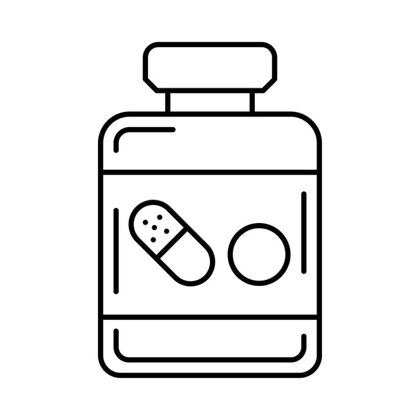 drugs jar flat icon isolated on white background, vector, illustration - Διάνυσμα, εικόνα