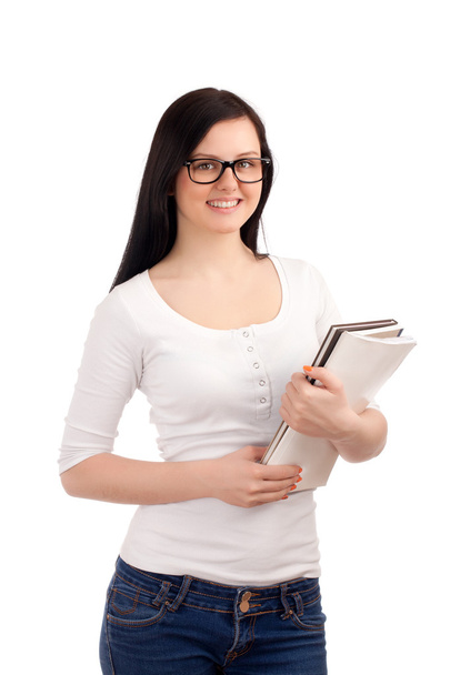 Portrait of female student with books - Photo, image