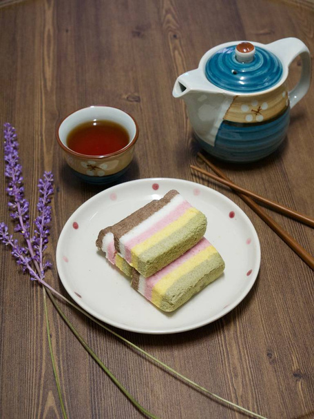 Rijst cake van de regenboog van Koreaans voedsel - Foto, afbeelding