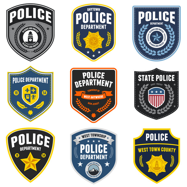 politie patches - Vector, afbeelding