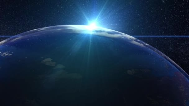 Prachtige zonsondergang over de animatie van de aarde - Video