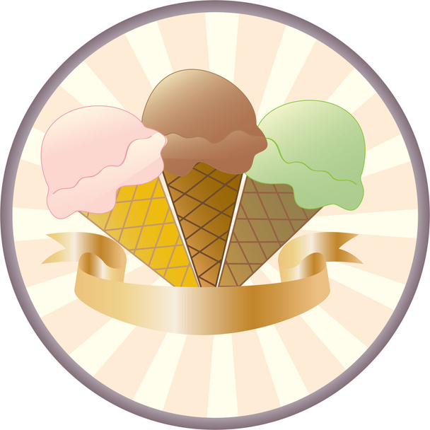 Кнопка "Конус мороженого"
 - Вектор,изображение