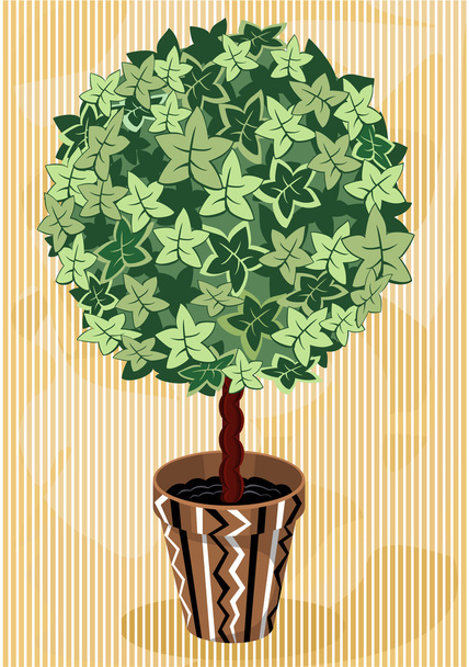 Topiary Tree in decorative flowerpot - Vector, Image