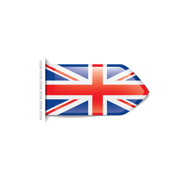 Yhdistyneen kuningaskunnan lippu, vektorikuva valkoisella pohjalla - Vektori, kuva