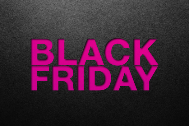 Black friday poster. Paper texture. Material design - Photo, Image