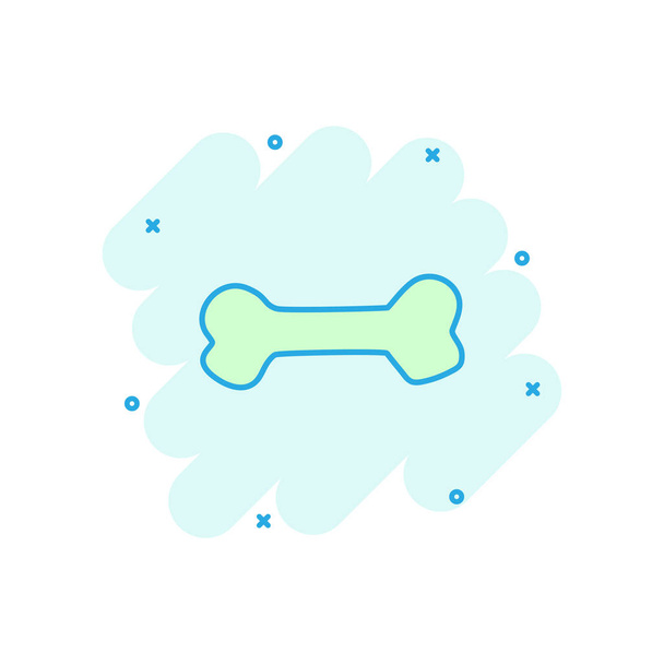 Vector cartoon dog bone toy icon in comic style. Bone sign illustration pictogram. Skeleton os business splash effect concept. - Vector, Image