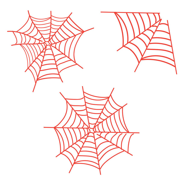 Spiderweb vector. Spooky corner arachnid for halloween - Vector, Image