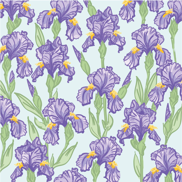 Hand Drawn Floral Pattern - vectro illustration - Vettoriali, immagini