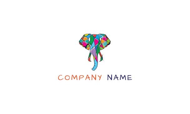 Color Elephant vector logo image - Vector, Image