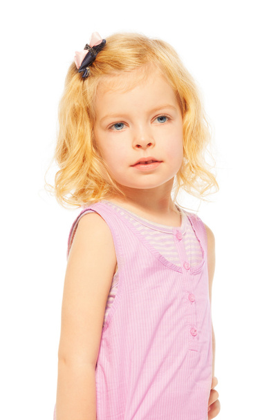 Portrait of young blond girl with blue eyes - Foto, imagen