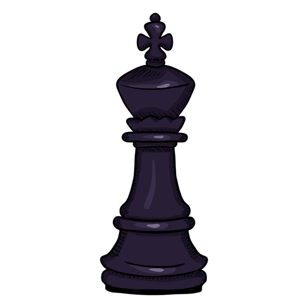Illustrazione del fumetto singolo vettoriale - Figura degli scacchi del re nero
. - Vettoriali, immagini