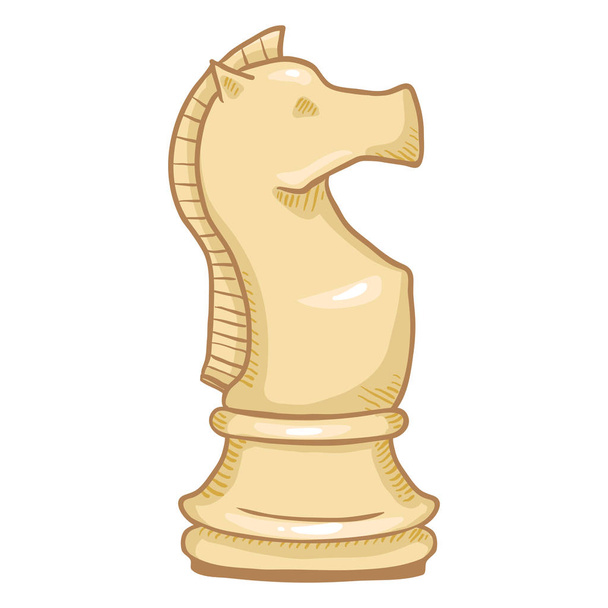 Vector Single Cartoon Illustration - White Knight Chess Figure. - Vector, Image