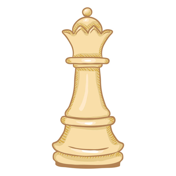 Illustrazione del fumetto singolo vettoriale - Figura a scacchi regina bianca
. - Vettoriali, immagini