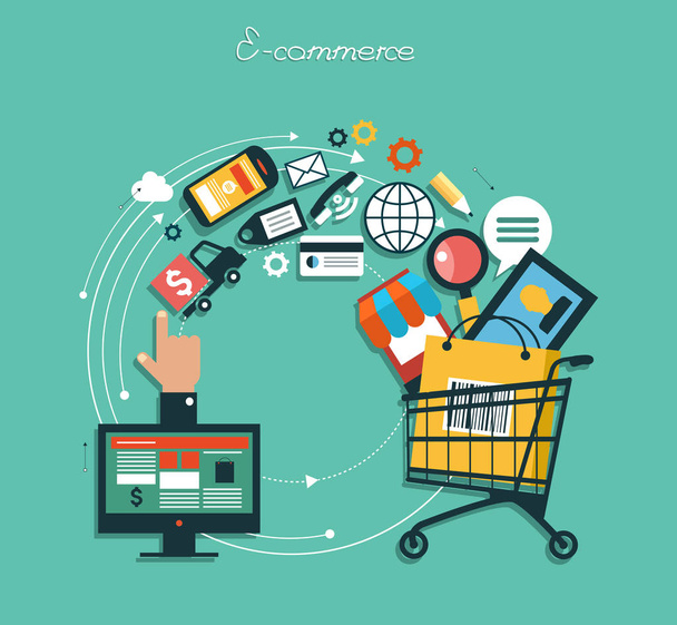 Infografik Hintergrund E-Commerce - Vektor, Bild