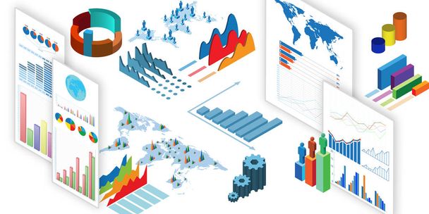 Gráficos e infografías de negocios - renderizado 3d
 - Foto, Imagen