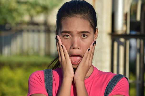 Shocked Youthful Asian Female - Zdjęcie, obraz