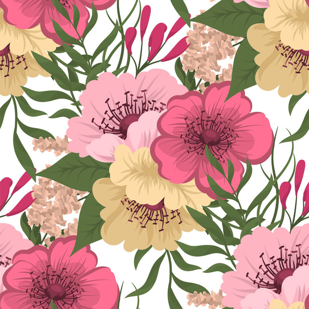 ベクトル図でトレンディなシームレス花パターン - ベクター画像