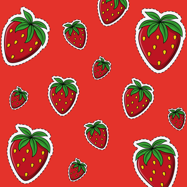 Strawberry background cartoons - Vector, Image