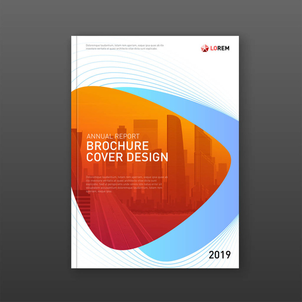 Corporate brochure cover design template for business and construction - Vector, Image
