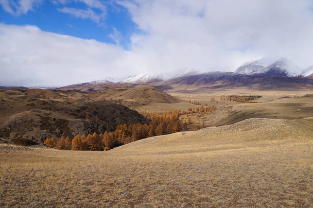 Beautiful view of Kurai Valley in autumn, Altai, Russia
. - Фото, изображение