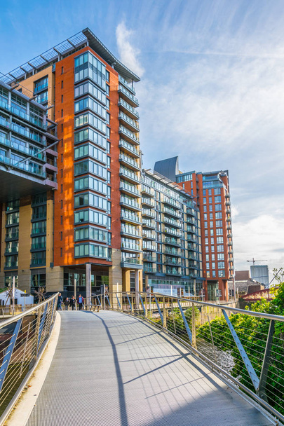 Riverside of river Irwell in Manchester, Englan - Foto, immagini